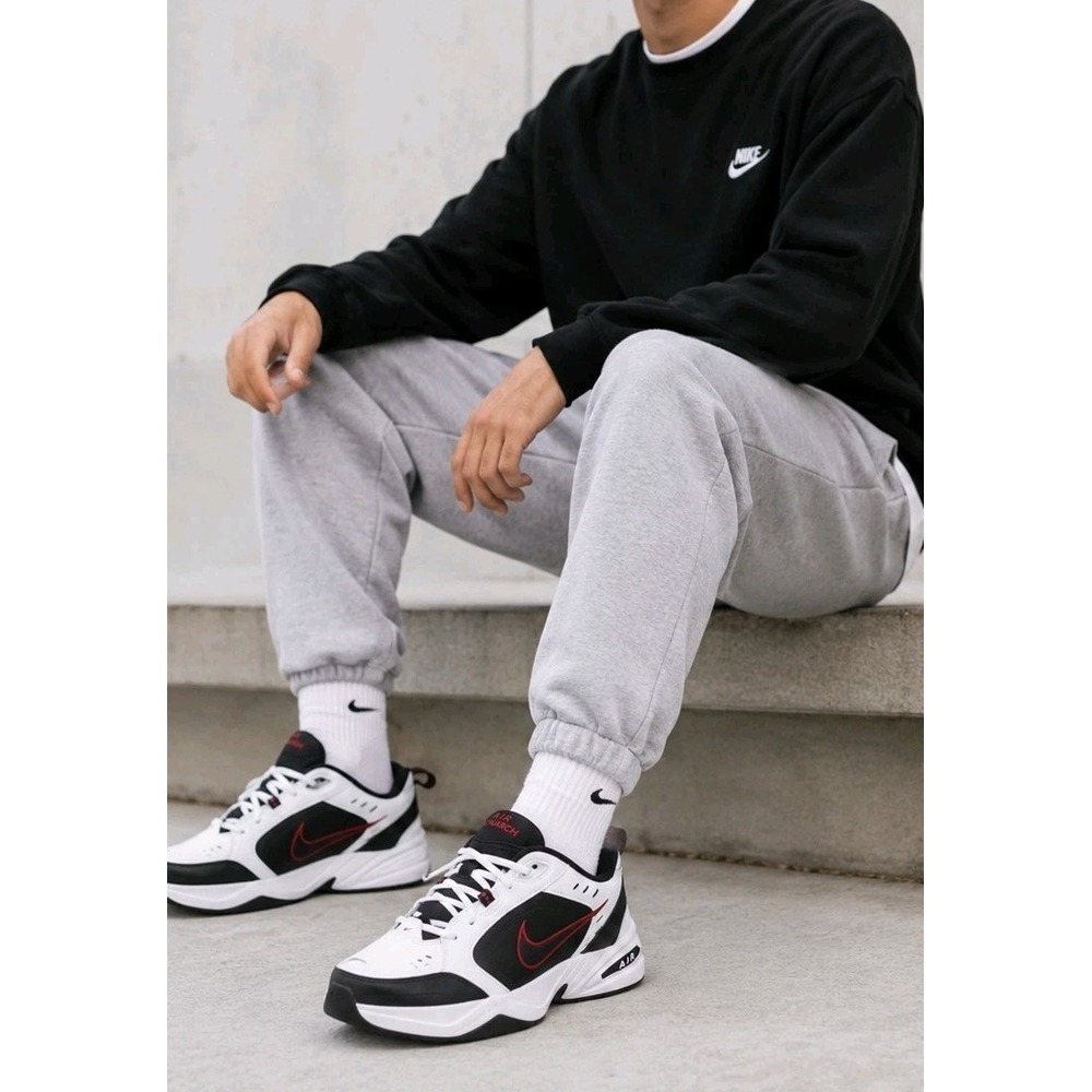 Nike Air Monarch Men's Size 10 White Black Red Retro Y2K Chunky Dad Sneakers